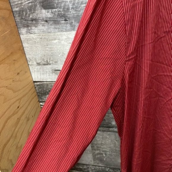 Mens Red Stripped Stretch Extensible LE CHATEAU M Long Sleeve Shirt MI Canada61 - Picture 4 of 5